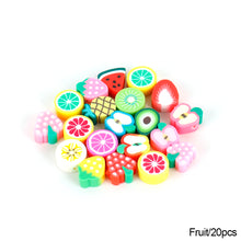 Load image into Gallery viewer, 20pcs Animal Fruit Flower Polymer Clay Beads Kids Jewelry DIY Making Bracelet Necklace Spaced Accessories
