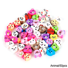 Load image into Gallery viewer, 50pcs Animal Fruit Flower Polymer Clay Beads Kids Jewelry DIY Making Bracelet Necklace Spaced Accessories
