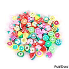 Load image into Gallery viewer, 50pcs Animal Fruit Flower Polymer Clay Beads Kids Jewelry DIY Making Bracelet Necklace Spaced Accessories
