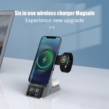 Load image into Gallery viewer, Three-in-one Watch Mobile Phone Wireless Charger Rotatable Storage Mobile Wireless Charger For Android Apple
