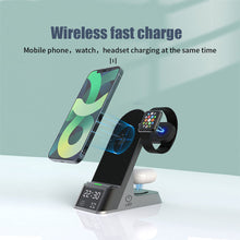 Load image into Gallery viewer, Three-in-one Watch Mobile Phone Wireless Charger Rotatable Storage Mobile Wireless Charger For Android Apple
