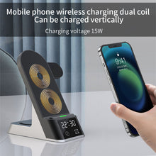 Load image into Gallery viewer, Three-in-one Watch Mobile Phone Wireless Charger Rotatable Storage Mobile Wireless Charger For Android Apple
