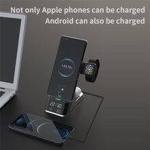 Load image into Gallery viewer, Three-in-one Watch Mobile Phone Wireless Charger Rotatable Storage Mobile Wireless Charger For Android Apple
