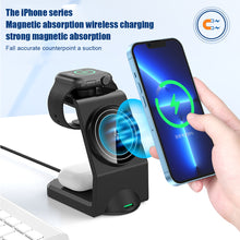 Load image into Gallery viewer, Wireless Charging Three-in-one Fast Charging 15w Suitable For Watch Headset Mobile Phone Digital Magnetic Wireless Charger
