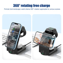 Load image into Gallery viewer, Wireless Charging Three-in-one Fast Charging 15w Suitable For Watch Headset Mobile Phone Digital Magnetic Wireless Charger
