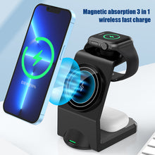 Load image into Gallery viewer, Wireless Charging Three-in-one Fast Charging 15w Suitable For Watch Headset Mobile Phone Digital Magnetic Wireless Charger
