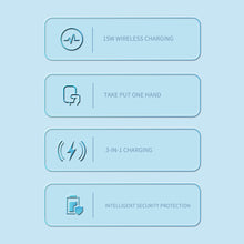Load image into Gallery viewer, Wireless Charging Three-in-one Fast Charging 15w Suitable For Watch Headset Mobile Phone Digital Magnetic Wireless Charger
