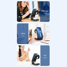 Load image into Gallery viewer, Wireless Charging Three-in-one Fast Charging 15w Suitable For Watch Headset Mobile Phone Digital Magnetic Wireless Charger
