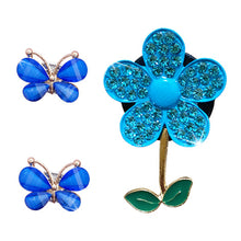 Load image into Gallery viewer, 3Pcs Car Air Freshener Lovely Little Butterfly Ladies' Crystal Flower Perfume Decoration Clip Air Refresher Fragrance
