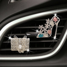 Load image into Gallery viewer, 2Pcs Car Freshener Perfume Diffuser Air Outlet Clip for Girls Rhinestone Bag Diamond Crown Crystal High Heels Accessories Birthday Gift

