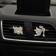 Load image into Gallery viewer, 2Pcs Car Freshener Perfume Diffuser Air Outlet Clip for Girls Rhinestone Bag Diamond Crown Crystal High Heels Accessories Birthday Gift
