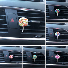 Load image into Gallery viewer, Car Perfume Air Freshener Resin Plastic Colorful Lollipop Model Simulation Rainbow Lollipop Car Interior Accessories
