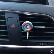 Load image into Gallery viewer, Car Perfume Air Freshener Resin Plastic Colorful Lollipop Model Simulation Rainbow Lollipop Car Interior Accessories
