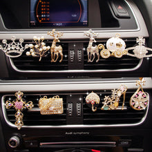 Load image into Gallery viewer, Car Styling Air Freshener Perfume Diamond Flower Deer Crown Cross For Car Air Condition Vent Accrssories
