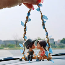 Load image into Gallery viewer, Car Cute Couple on Swing Interior Romantic Couple Rearview Mirror Swing Pendant Accessories Ornament Gift
