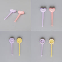 Load image into Gallery viewer, 8pcs/set Cute Candy Button Shape Fruit Fork Kids Snack Dessert Decoration Forks Toothpick Lunch Salad Decoration Accessories Cake Picks
