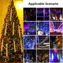 Load image into Gallery viewer, 8 Tubes Meteor Shower Rain Light String Christmas Tree Decoration Street Light Outdoor Garden Fairy Lights
