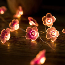 Load image into Gallery viewer, Pink Cherry Blossom String Lights Christmas Holiday Decoration Led Light Garland Sakura Hanging Light String
