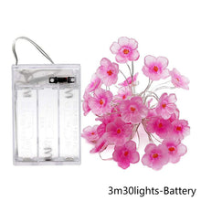 Load image into Gallery viewer, Pink Cherry Blossom String Lights Christmas Holiday Decoration Led Light Garland Sakura Hanging Light String
