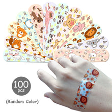 Load image into Gallery viewer, 100Pcs Cute Cartoon Band Aid Hemostasis Adhesive Bandages First Aid Emergency Kit Wound Dressing Fixation Tape Sticker For Kids
