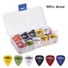 Load image into Gallery viewer, 50pcs Guitar Picks 1 Box Case Alice Acoustic Electric Bass Plectrum Mediator Musical Instrument Thickness Mix 0.58-1.5 Guitar Accessories
