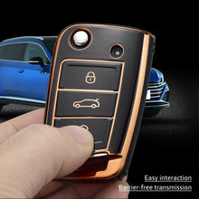 Load image into Gallery viewer, TPU Car Remote Key Case Cover Shell Fob For VW Volkswagen Golf 7 MK7 Tiguan MK2 For SEAT Ateca Leon FR 2 Ibiza For Skoda Octavia A7

