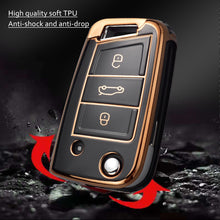 Load image into Gallery viewer, TPU Car Remote Key Case Cover Shell Fob For VW Volkswagen Golf 7 MK7 Tiguan MK2 For SEAT Ateca Leon FR 2 Ibiza For Skoda Octavia A7
