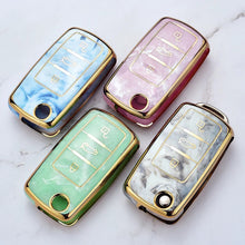 Load image into Gallery viewer, Jade Pattern Car Remote Key Cover Case Fob For VW Volkswagen Polo Golf Passat Tiguan Beetle Caddy T5 Up Eos Skoda Octavia Seat Leon Altea
