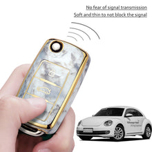 Load image into Gallery viewer, Jade Pattern Car Remote Key Cover Case Fob For VW Volkswagen Polo Golf Passat Tiguan Beetle Caddy T5 Up Eos Skoda Octavia Seat Leon Altea
