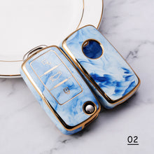 Load image into Gallery viewer, Jade Pattern Car Remote Key Cover Case Fob For VW Volkswagen Polo Golf Passat Tiguan Beetle Caddy T5 Up Eos Skoda Octavia Seat Leon Altea
