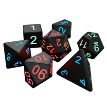 Load image into Gallery viewer, 7Pcs/Set Electronic Dice USB Rechargeable Luminous Dice Glow In The Dark DND Dices Polyhedral Dice D20 D12 D10 D8 D6 D4 Table Game
