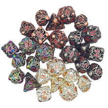 Load image into Gallery viewer, Hollow Metal Dice Octopus New Style D&amp;D Dice 7 PCs DND Dice Polyhedral Dice Set For Role Playing Game MTG Pathfinder
