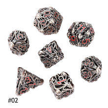 Load image into Gallery viewer, Hollow Metal Dice Octopus New Style D&amp;D Dice 7 PCs DND Dice Polyhedral Dice Set For Role Playing Game MTG Pathfinder

