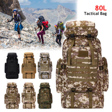 Load image into Gallery viewer, 80L Waterproof Molle Camo Tactical Backpack Military Army Hiking Camping Backpack Travel Rucksack Outdoor Sports Climbing Bag
