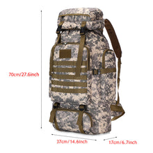 Load image into Gallery viewer, 80L Waterproof Molle Camo Tactical Backpack Military Army Hiking Camping Backpack Travel Rucksack Outdoor Sports Climbing Bag
