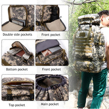 Load image into Gallery viewer, 80L Waterproof Molle Camo Tactical Backpack Military Army Hiking Camping Backpack Travel Rucksack Outdoor Sports Climbing Bag
