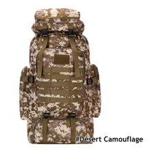 Load image into Gallery viewer, 80L Waterproof Molle Camo Tactical Backpack Military Army Hiking Camping Backpack Travel Rucksack Outdoor Sports Climbing Bag
