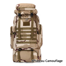 Load image into Gallery viewer, 80L Waterproof Molle Camo Tactical Backpack Military Army Hiking Camping Backpack Travel Rucksack Outdoor Sports Climbing Bag
