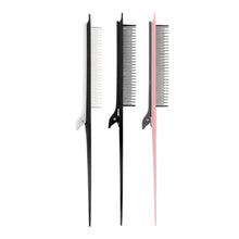 Load image into Gallery viewer, Point-tail Highlight Comb High-gloss Comb Point-tail Plastic Comb Hair Salon Color Brush Styling Comb Tool Weave with Hair Clip
