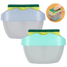Load image into Gallery viewer, Portable Detergent Dispenser Set for Kitchen Dish Soap Box with Sponge Holder Hand Press Liquid Dispensing Tools
