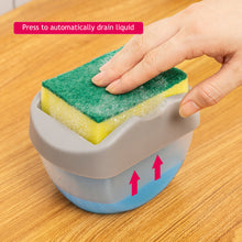 Load image into Gallery viewer, Portable Detergent Dispenser Set for Kitchen Dish Soap Box with Sponge Holder Hand Press Liquid Dispensing Tools
