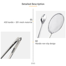 Load image into Gallery viewer, Stainless Steel Filter Colanders BBQ Food Clip Clamp Oil Frying Skimmer Salad Strainer Grid Cooking Tools Kitchen Accessories
