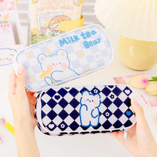 Load image into Gallery viewer, Checkerboard Pen Case Pencil Bag For Girls Pencil Pouch Korean Stationery School Student Stationery Storage Bag
