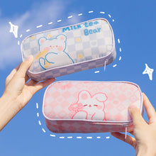 Load image into Gallery viewer, Checkerboard Pen Case Pencil Bag For Girls Pencil Pouch Korean Stationery School Student Stationery Storage Bag
