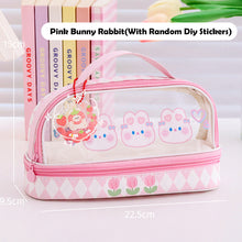 Load image into Gallery viewer, Large Capacity Pencil Bag For Girls Pencil Pouch Wash Makeup Bag With Zipper Cosmetic Bag Double Layer Design
