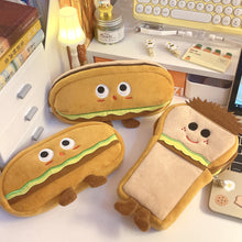 Load image into Gallery viewer, Kawaii Plush Hamburger Dog Pencil Case Student Stationery Pen Bag Cute Large Capacity Storage Bag School Supplies
