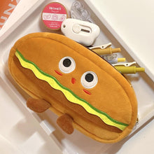 Load image into Gallery viewer, Kawaii Plush Hamburger Dog Pencil Case Student Stationery Pen Bag Cute Large Capacity Storage Bag School Supplies
