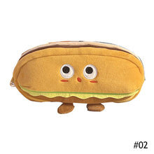 Load image into Gallery viewer, Kawaii Plush Hamburger Dog Pencil Case Student Stationery Pen Bag Cute Large Capacity Storage Bag School Supplies
