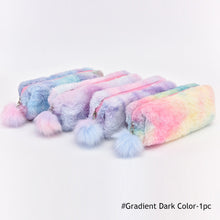 Load image into Gallery viewer, Gradient Lovely Girl Plush With Ball Pencil Case For Girls Stationery Storage Bag School Supplies
