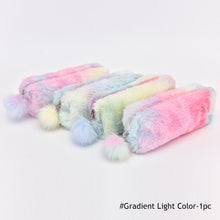 Load image into Gallery viewer, Gradient Lovely Girl Plush With Ball Pencil Case For Girls Stationery Storage Bag School Supplies
